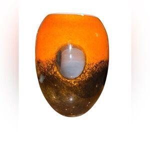 Vintage Large Dreamlight Mediterana Hand Blown Art‎ Glass Vase/Tea Light